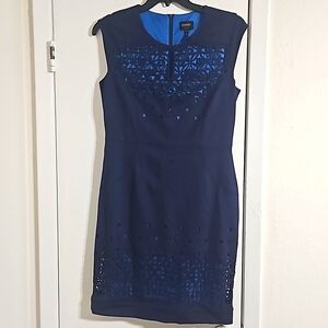 Laundry by Shelli Segal Navy Sheath Dress - Excellent Condition (Size 12)